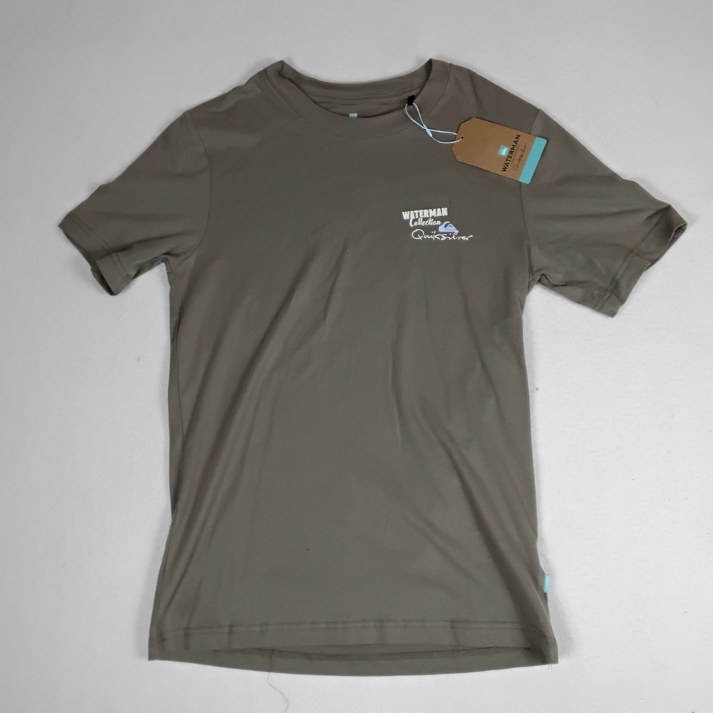 Quiksilver Waterman Collection Mens M Black & Grey Fish Logo Graphic T-Shirt